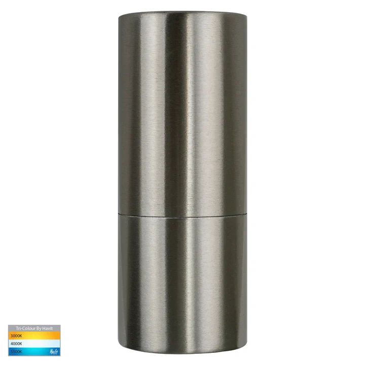 HAVIT Piaz Stainless Steel TRI Colour Fixed Down LED Wall Pillar Light