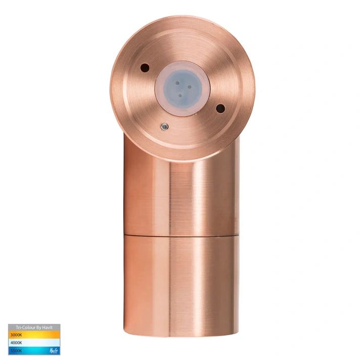 HV1215T- Tivah Solid Copper TRI Colour Single Adjustable Wall Pillar Lights