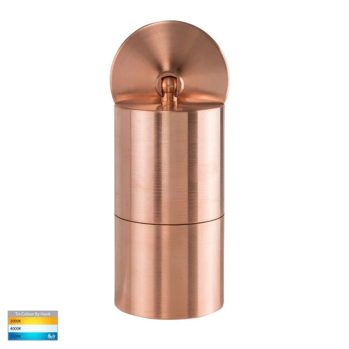 HV1215T- Tivah Solid Copper TRI Colour Single Adjustable Wall Pillar Lights