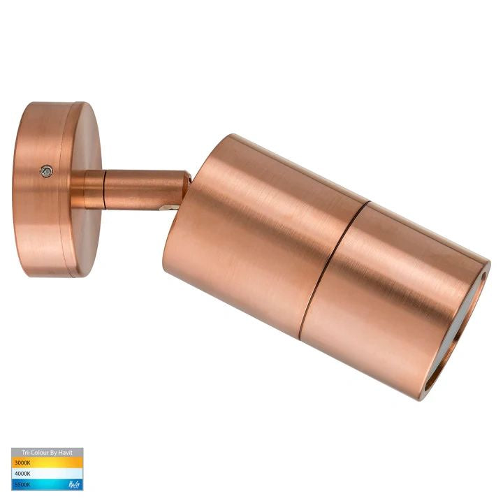 HV1215T- Tivah Solid Copper TRI Colour Single Adjustable Wall Pillar Lights