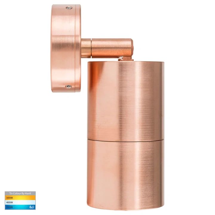 HV1215T- Tivah Solid Copper TRI Colour Single Adjustable Wall Pillar Lights