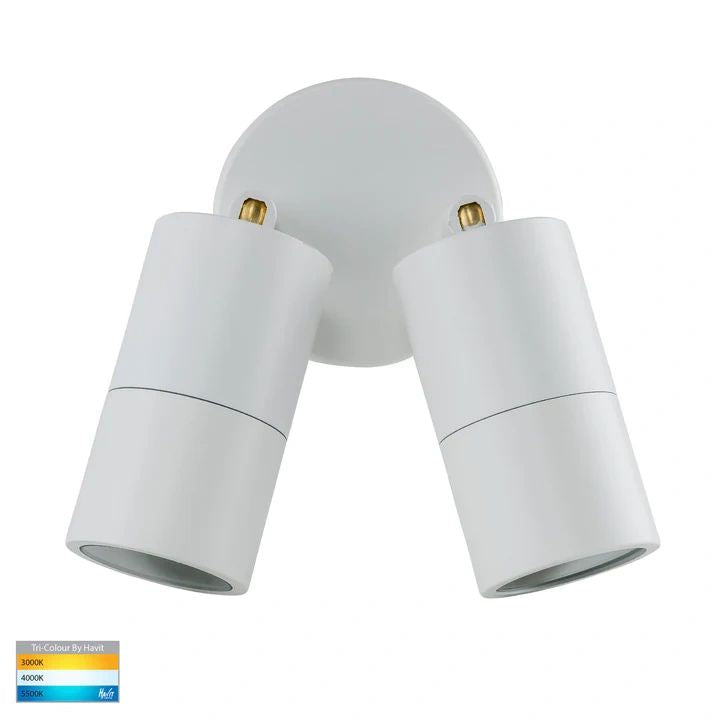 HV1335T- Tivah White TRI Colour Double Adjustable Wall Pillar Lights