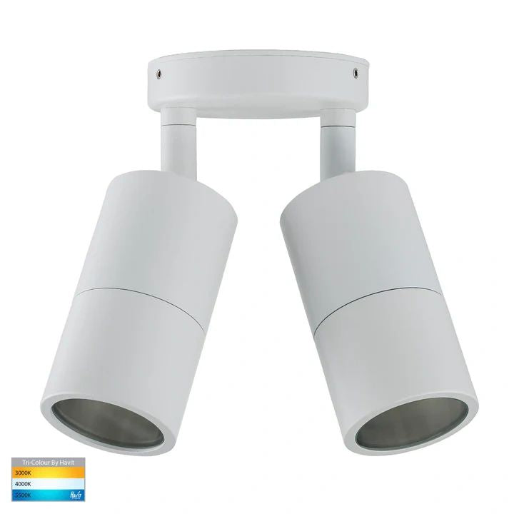 HV1335T- Tivah White TRI Colour Double Adjustable Wall Pillar Lights