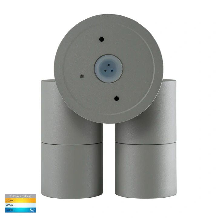 HV1345T- Tivah Silver TRI Colour Double Adjustable Wall Pillar Lights