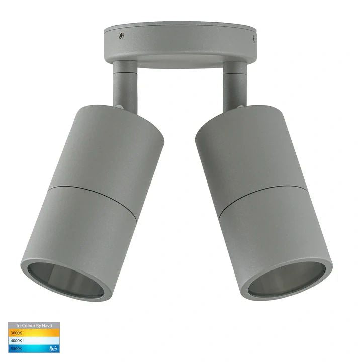 HV1345T- Tivah Silver TRI Colour Double Adjustable Wall Pillar Lights