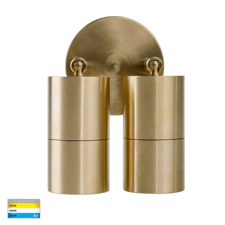 HV1355T- Tivah Solid Brass TRI Colour Double Adjustable Wall Pillar Lights