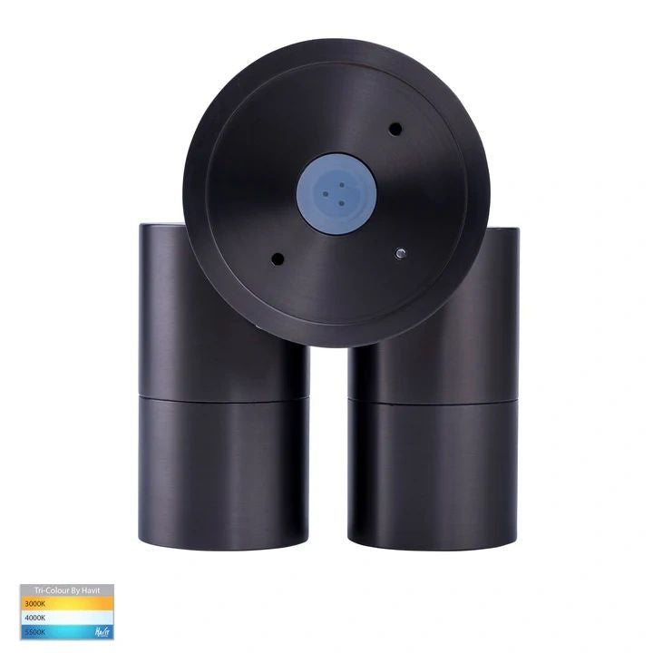 HV1375T- Tivah Solid Brass Graphite Coloured TRI Colour Double Adjustable Wall Pillar Lights