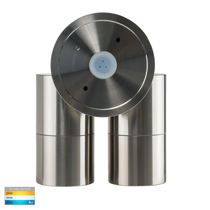 HV1385T- Tivah Titanium Aluminium TRI Colour Double Adjustable Wall Pillar Lights