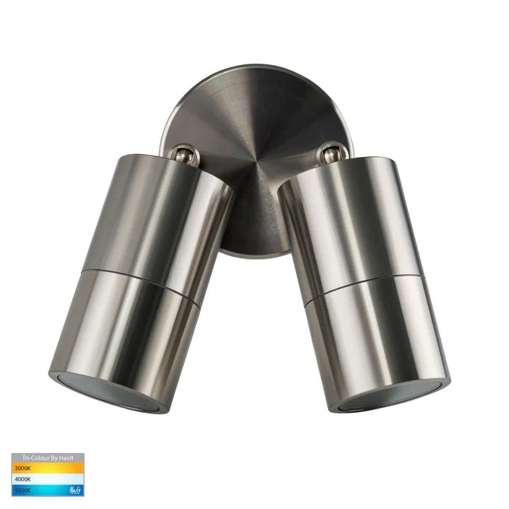 HV1385T- Tivah Titanium Aluminium TRI Colour Double Adjustable Wall Pillar Lights