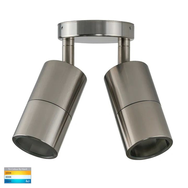 HV1385T- Tivah Titanium Aluminium TRI Colour Double Adjustable Wall Pillar Lights