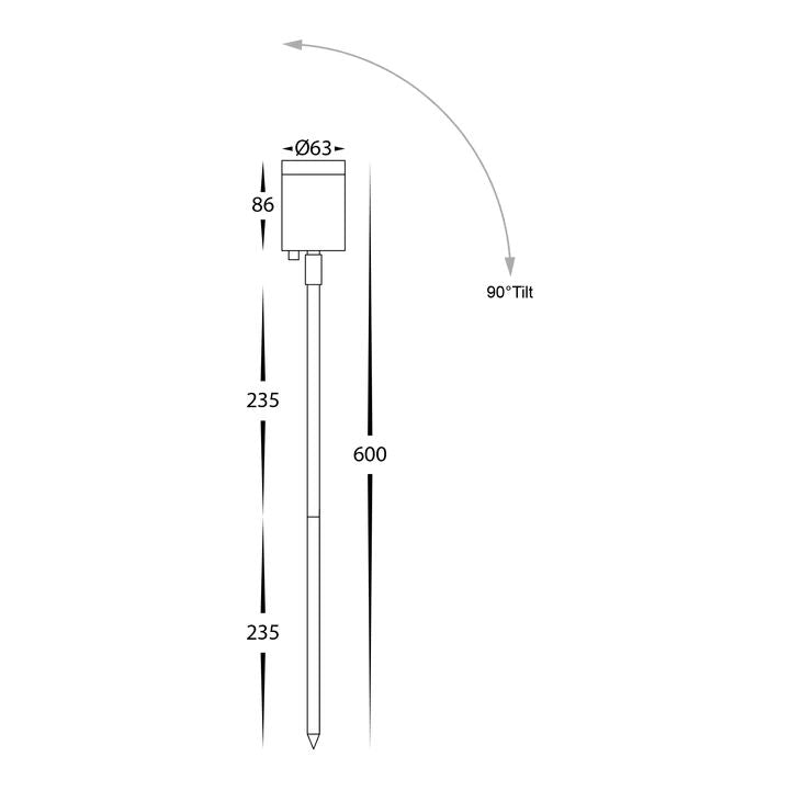 HV1401T- Pointe  TRI Colour LED Garden Spike Light