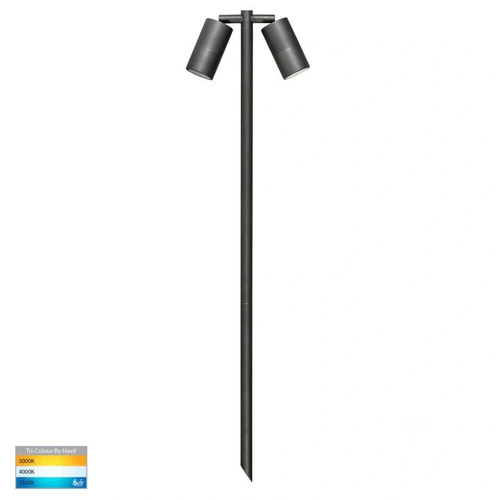 HV1405T- Tivah TRI Colour Double Adjustable LED Bollard Spike Light