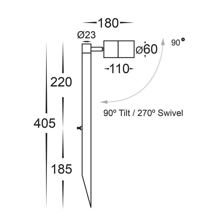 HV1407T- Tivah TRI Colour Single Adjustable LED Spike Light