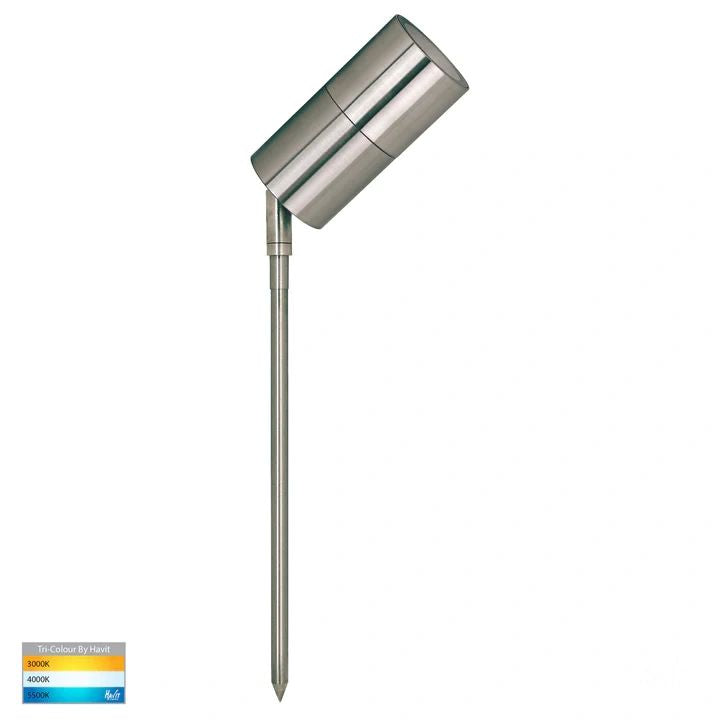 HV1409T- Fortis Stainless Steel TRI Colour Single Adjustable LED Spike Light