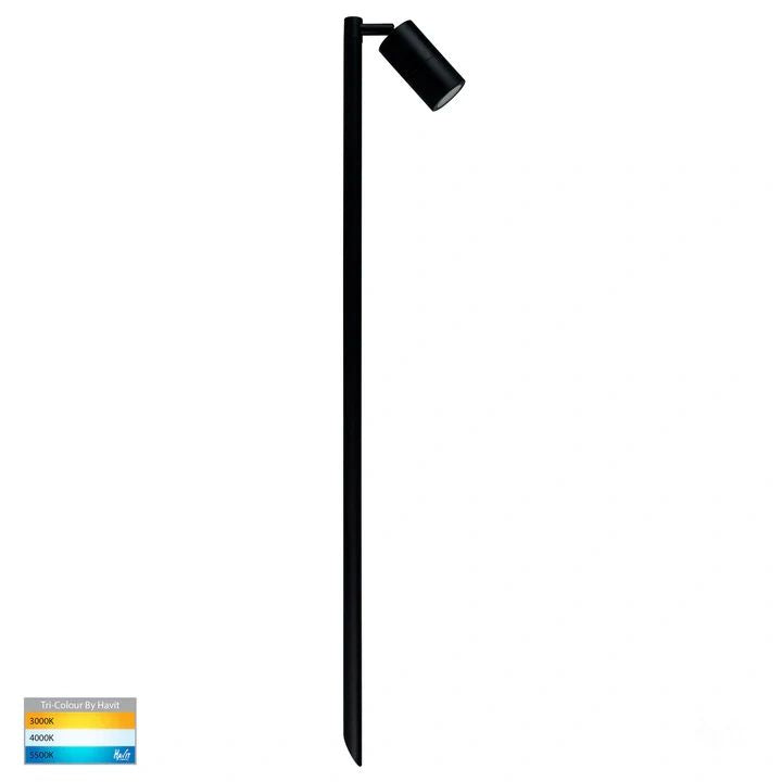 HV1423T- Tivah Black TRI Colour Single Adjustable LED Bollard Spike Light