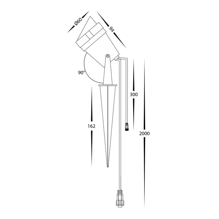 HV1428RGBCW- Spitze Black 3w RGBCW LED Garden Spike Light