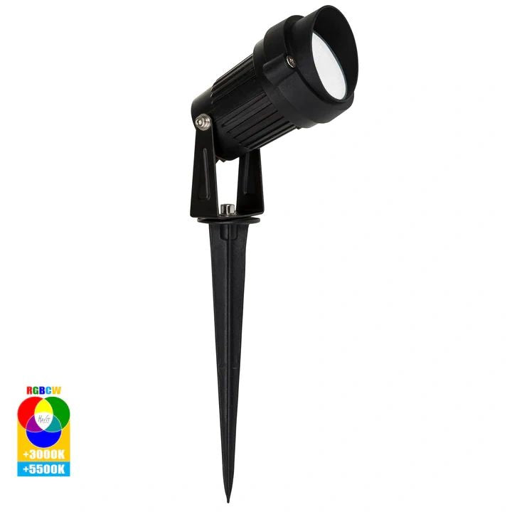 HV1428RGBCW- Spitze Black 3w RGBCW LED Garden Spike Light