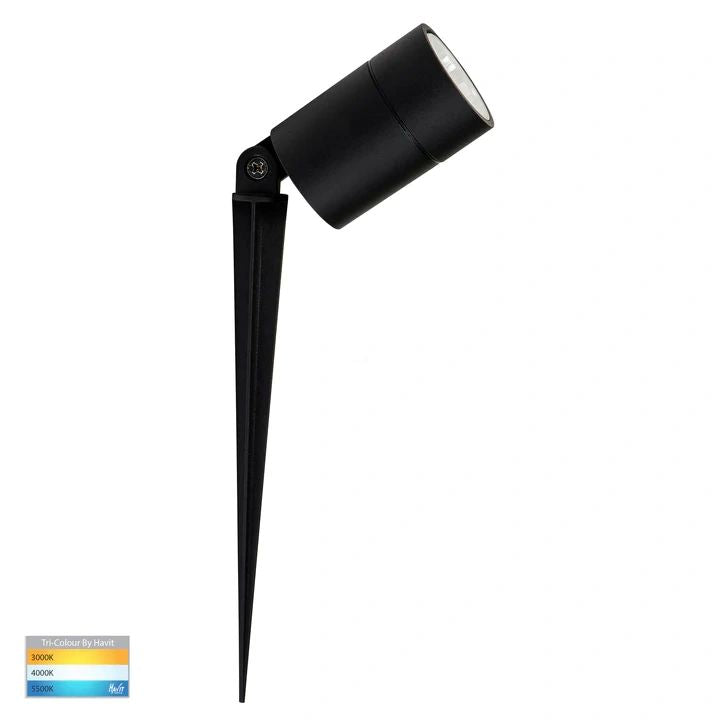 HV1429T-7W- Oasis Black 7w/12w/24w TRI Colour LED Garden Spike Light