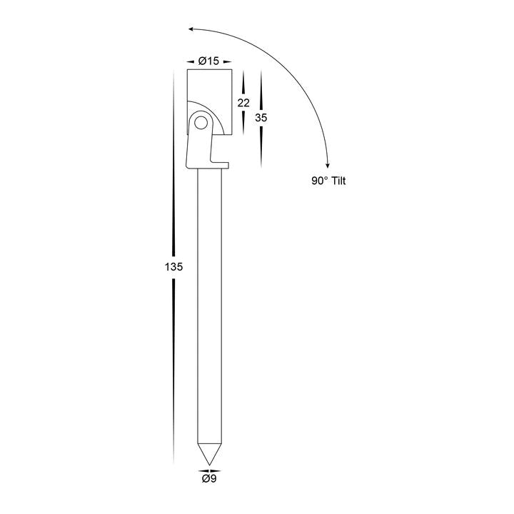 HV1434T Spar Aluminium  Spike or Surface Mounted Spot Light