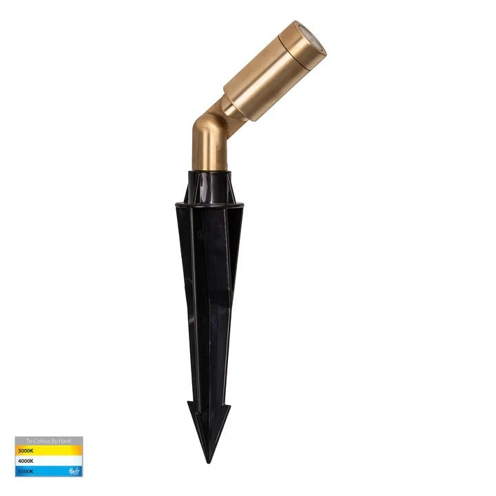 HV1435T- Cilindor Brass 3w LED Garden Spike Light