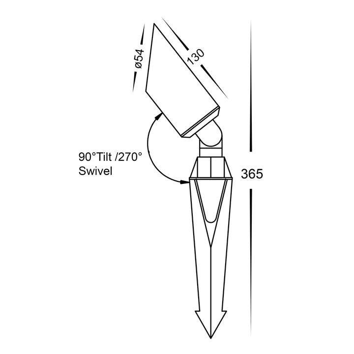 HV1458T-BR - Shawl Solid Brass 5w LED Garden Spike Light Spike light