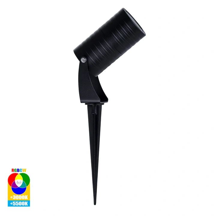 HV1462- Nova Aluminium Black RGBCW Garden Spike Light