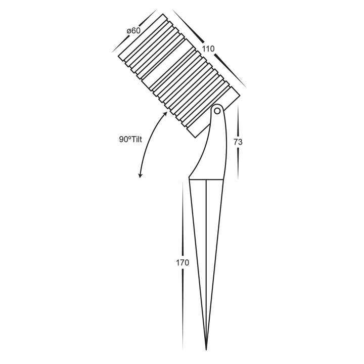 HV1462- Nova Aluminium Black RGBCW Garden Spike Light