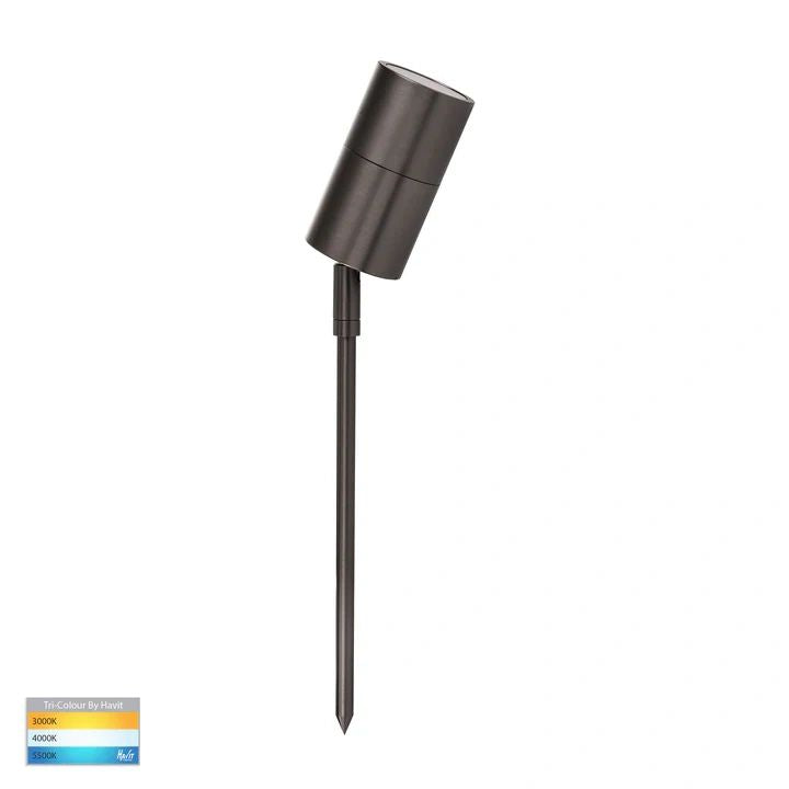 HV1477T- Tivah Graphite Coloured TRI Colour LED Garden Spike Light