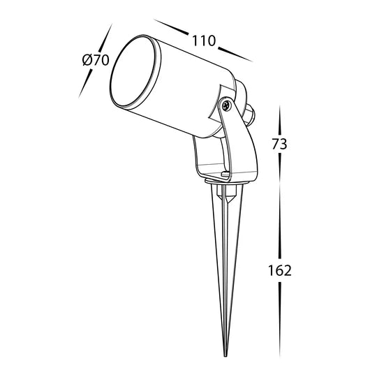 HV1482T-BLK - Niso Polycarbonate Black 5w LED Garden Spike Light Spike light
