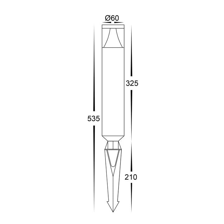 HV1488T-BLK- Divad Aluminium Black LED Garden Spike Light