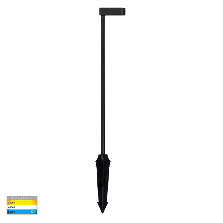 HV1516T-AB-24V - Lindri Antique Brass/Black LED Bollard Spike Light