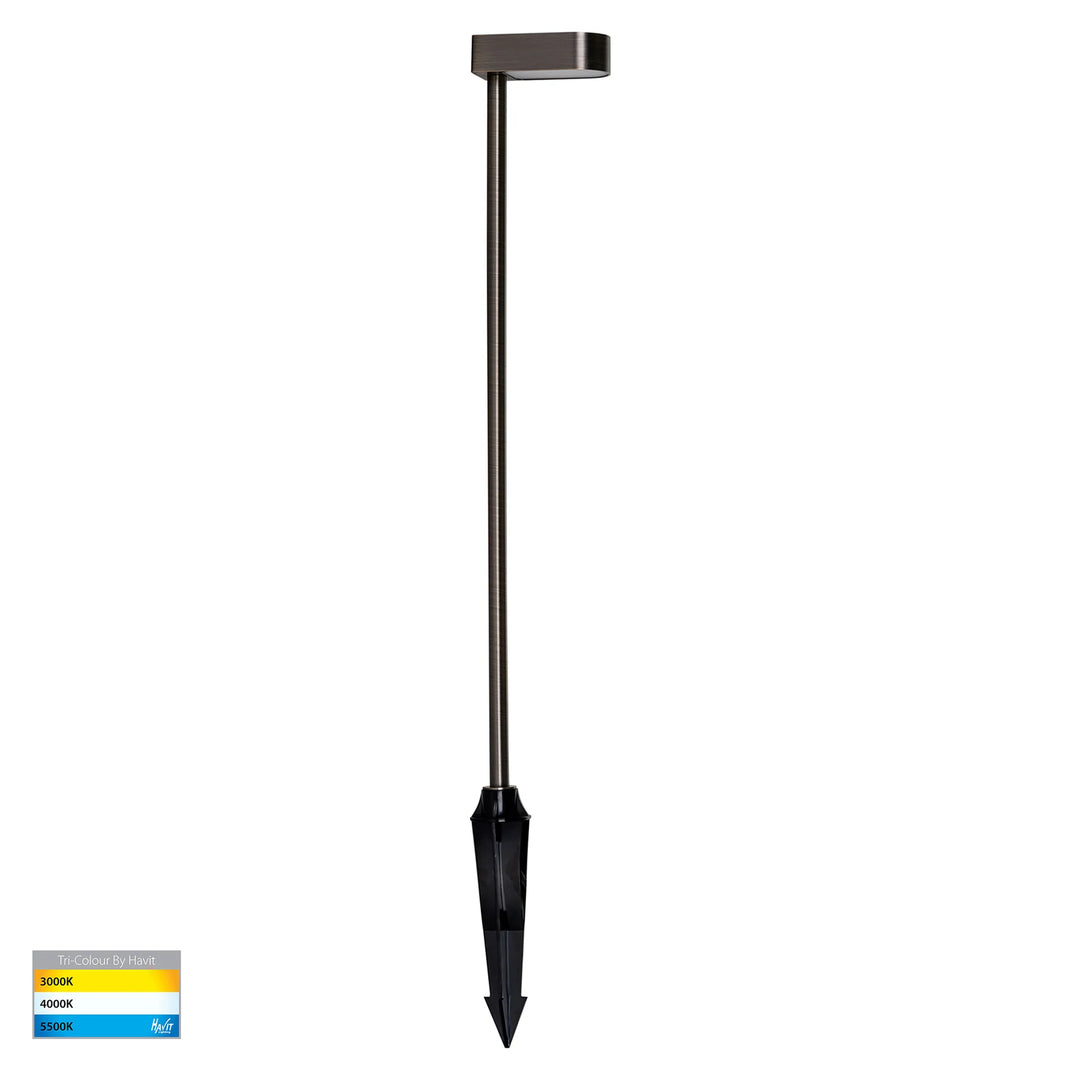 HV1517T-AB-24V - Lindri Antique Brass LED Bollard Spike Light