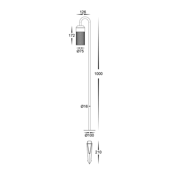 HV1529T-BLK-24V - Stellato Aluminium Black LED Bollard Spike Light Spike light
