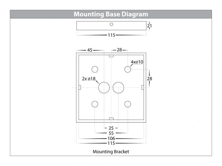 HV1629T-BLK-SQ- Divad 1000mm Black Square LED Bollard Light