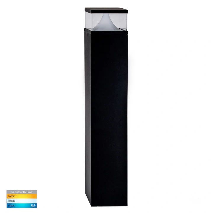 HV1628T-BLK-SQ Divad 600mm Black Square LED Bollard Light