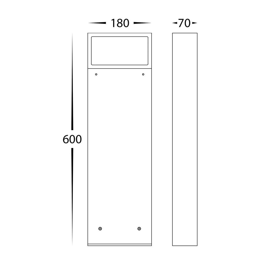 HV1636T-BLK-240V - Cadrado Black LED Bollard Light Bollard light