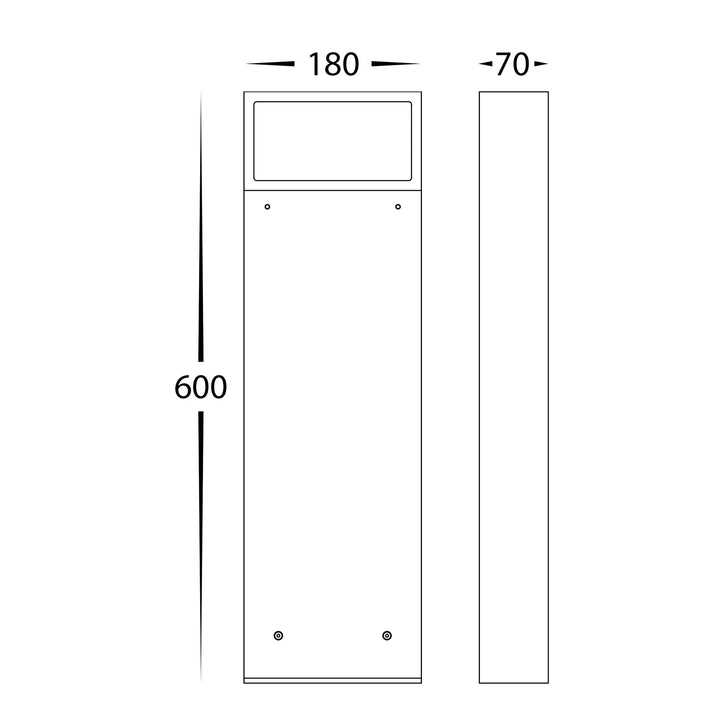 HV1636T-BLK-240V - Cadrado Black LED Bollard Light Bollard light