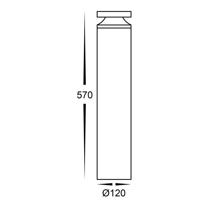 HV1638T-BLK- Noray 570mm Black LED Bollard Light