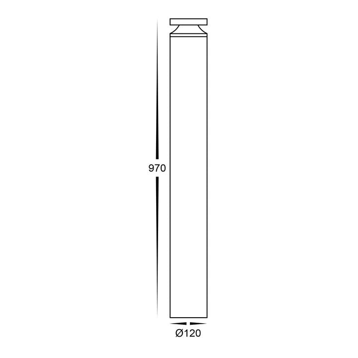 HV1639T-BLK- Noray 970mm Black LED Bollard Light