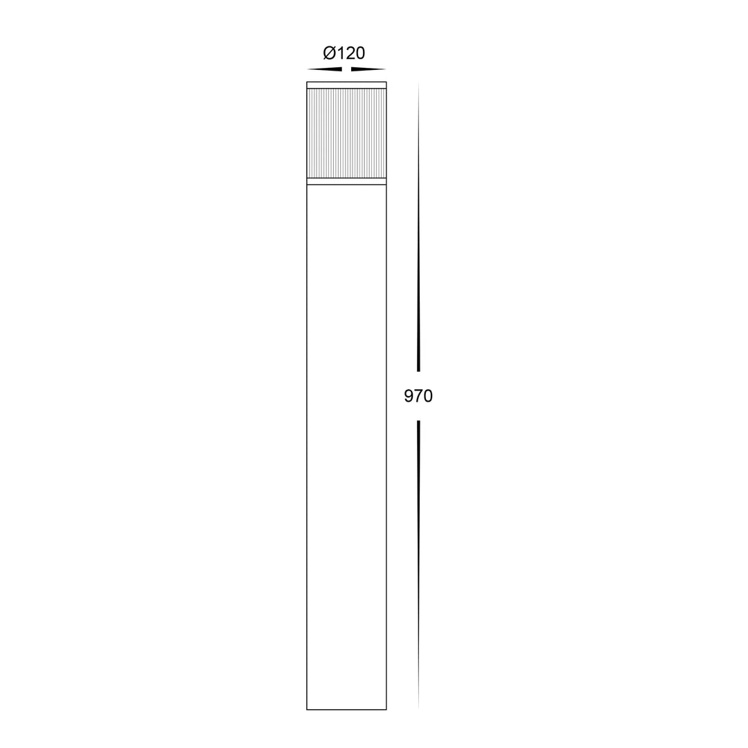 HV1642W-BLK - Prisma Aluminium Black LED Bollard Light Bollard light