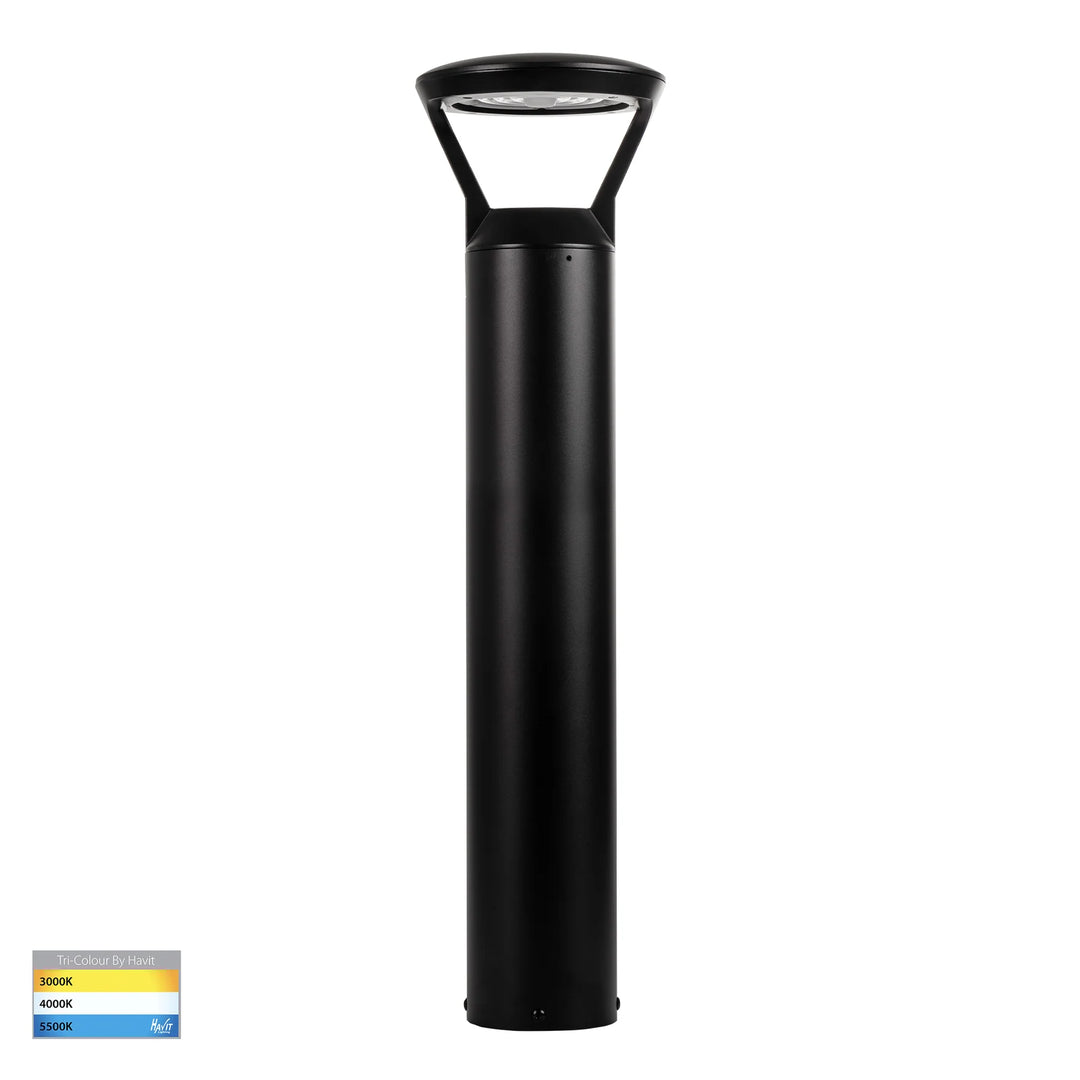 HV1643T-BLK-240V | HV1643T-BLK-24V - Thema Aluminium Black 975mm Round LED Bollard Lights