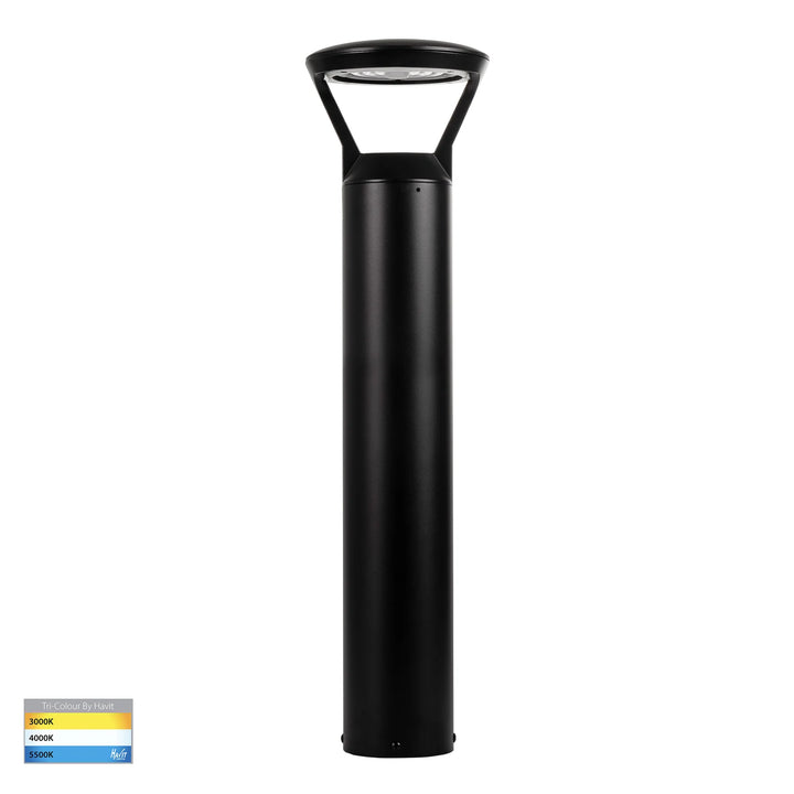 HV1643T-BLK-240V | HV1643T-BLK-24V - Thema Aluminium Black 975mm Round LED Bollard Lights
