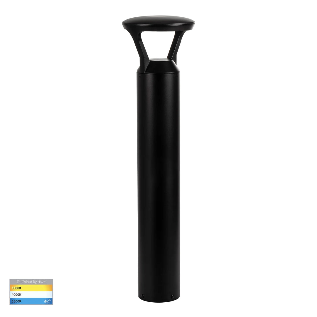 HV1643T-BLK-240V | HV1643T-BLK-24V - Thema Aluminium Black 975mm Round LED Bollard Lights