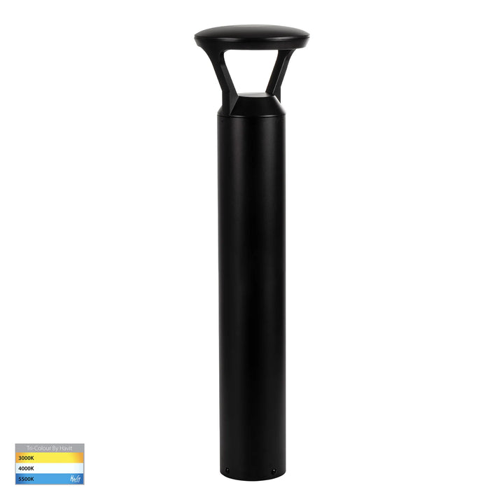 HV1643T-BLK-240V | HV1643T-BLK-24V - Thema Aluminium Black 975mm Round LED Bollard Lights