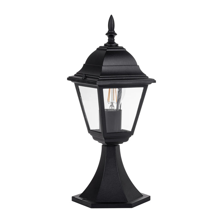 HV1651W-BLK - Newark Aluminium Black 4 Panel Pillar Light