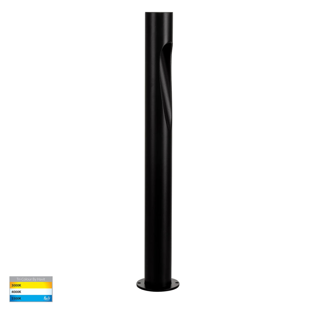 HV1660T-BLK-240V | HV1660T-BLK-24V - Fedor Aluminium Black 600mm Round LED Bollard Lights