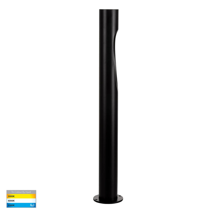 HV1660T-BLK-240V | HV1660T-BLK-24V - Fedor Aluminium Black 600mm Round LED Bollard Lights