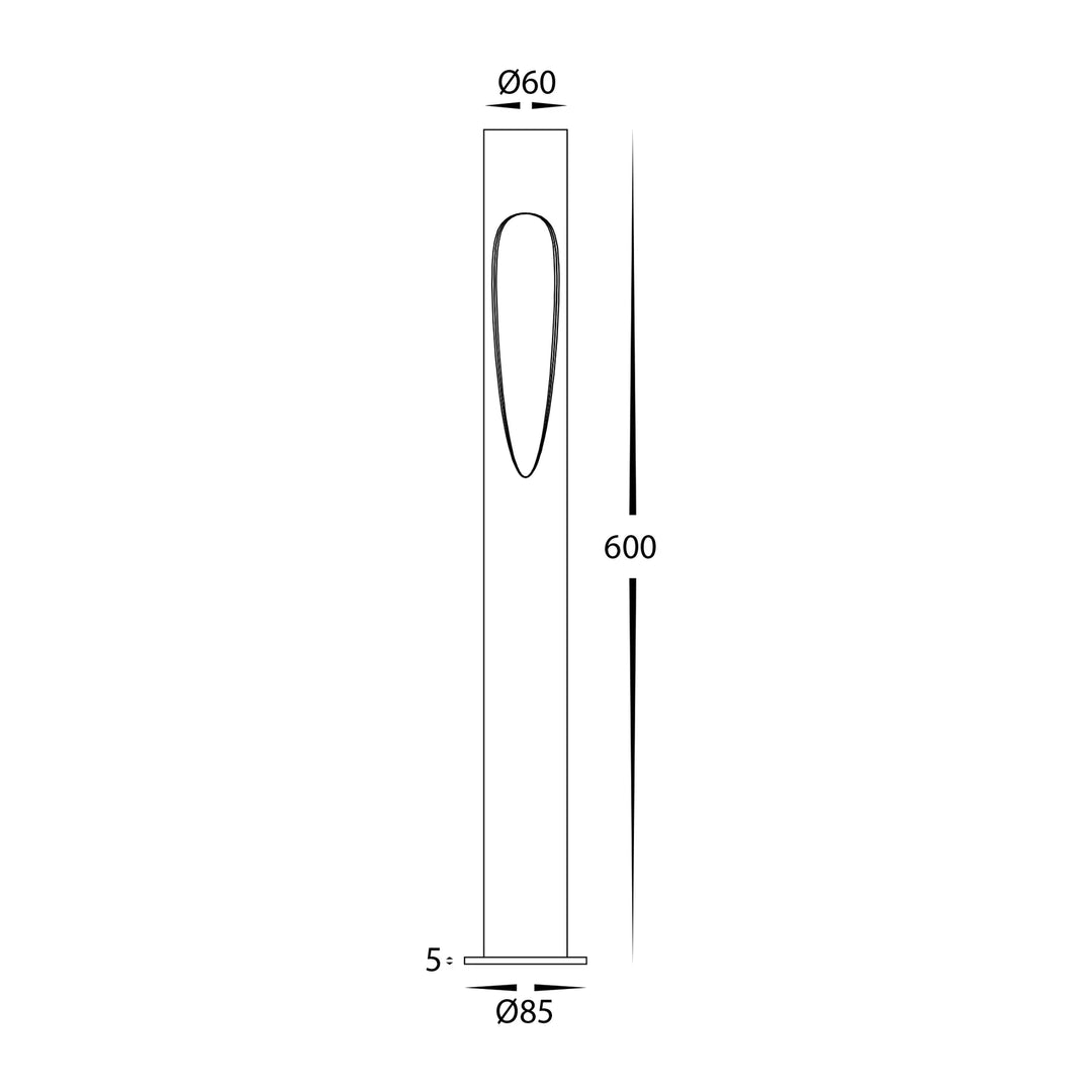 HV1660T-BLK-240V | HV1660T-BLK-24V - Fedor Aluminium Black 600mm Round LED Bollard Lights