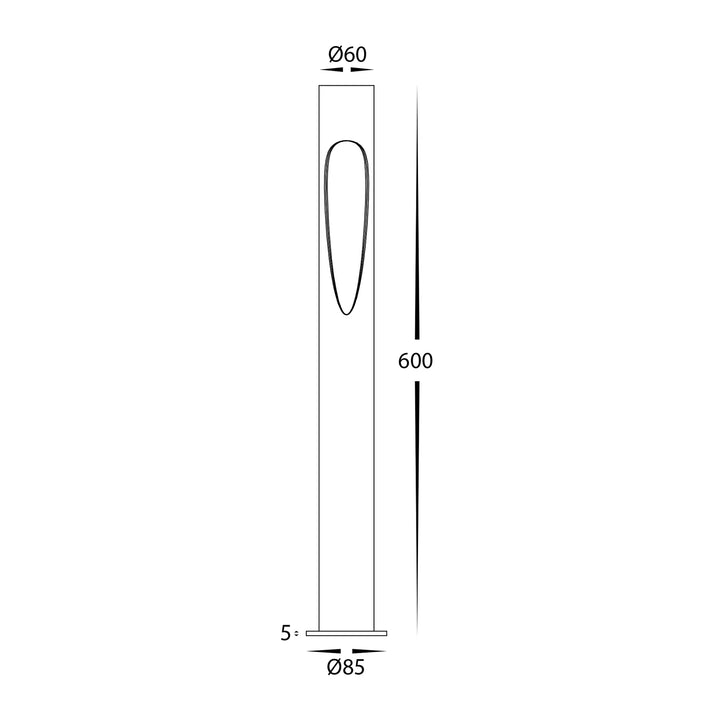 HV1660T-BLK-240V | HV1660T-BLK-24V - Fedor Aluminium Black 600mm Round LED Bollard Lights