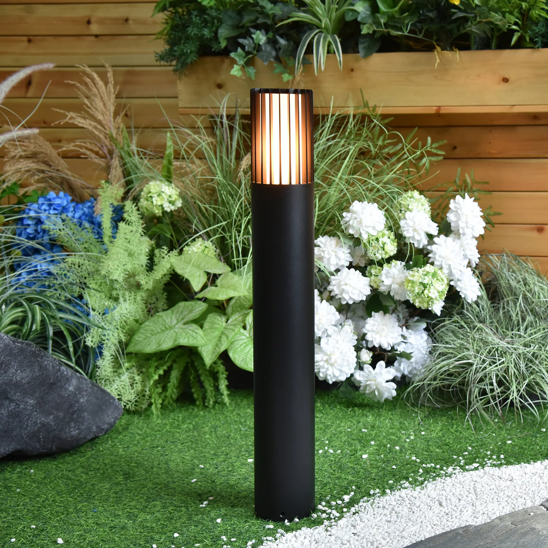 HV1693T-BLK-240V - Tenac Aluminium Black Tri Colour LED Bollard Light